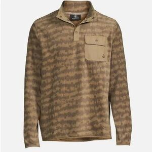 VOLCOM Men’s Seabrook Mock Neck Sweatshirt Sz M Khaki